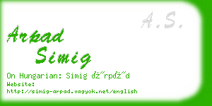 arpad simig business card